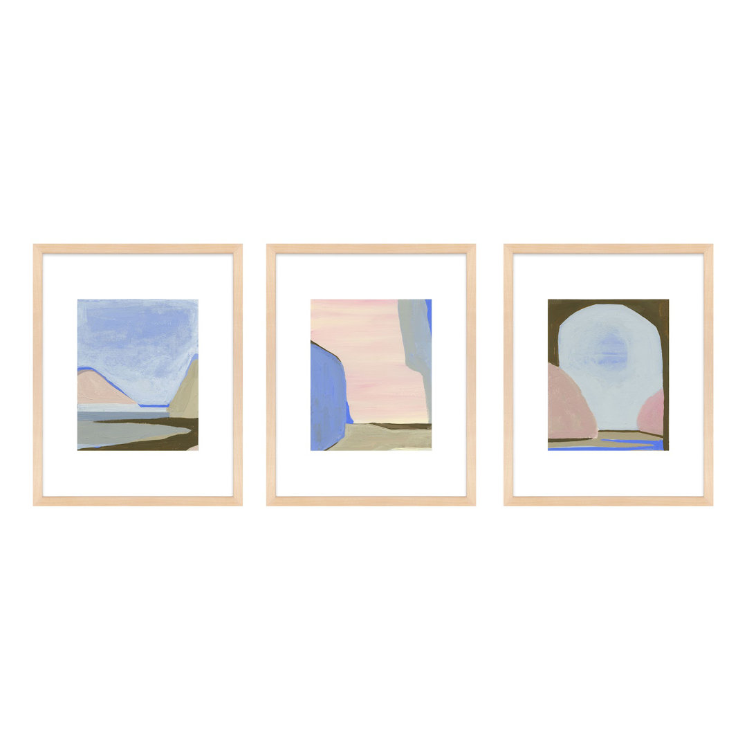" Morning Sky " by Andrea Stokes 3 - Pieces Painting Print Joss & Main Frame 