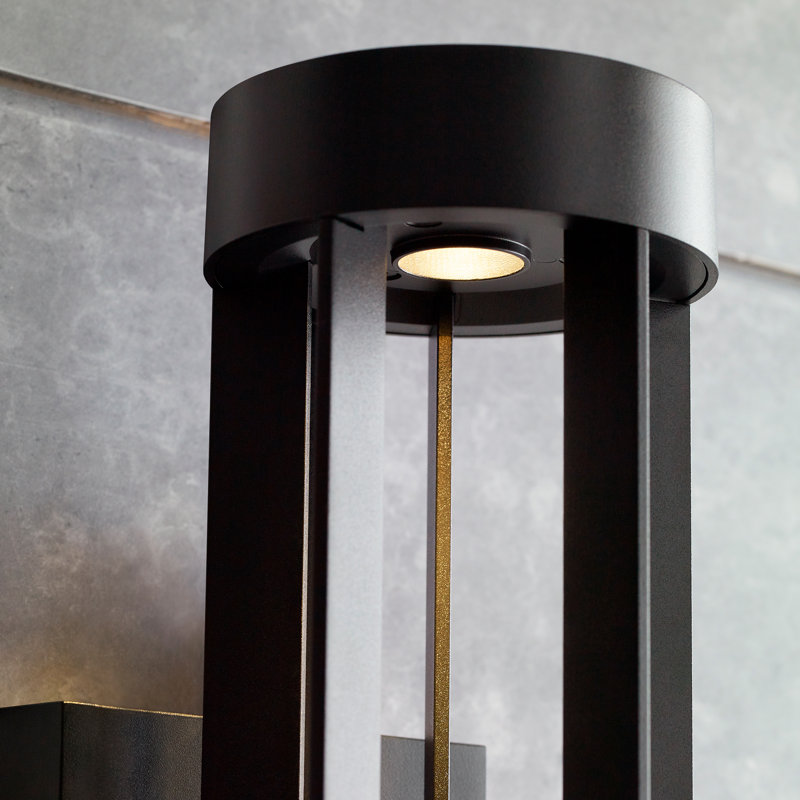 Turbo LED Outdoor Armed Sconce, Black