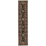 Manchuria Wool Oriental Area Rug in Black/Wine