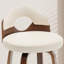 Leona Wooden Faux Leather Stools-596704512-596704515