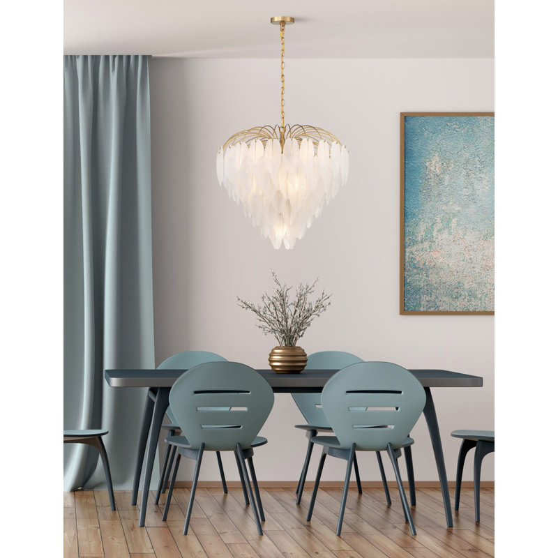 Boa 9-Light Chandelier in Warm Brass by Breegan Jane, 6 Lights