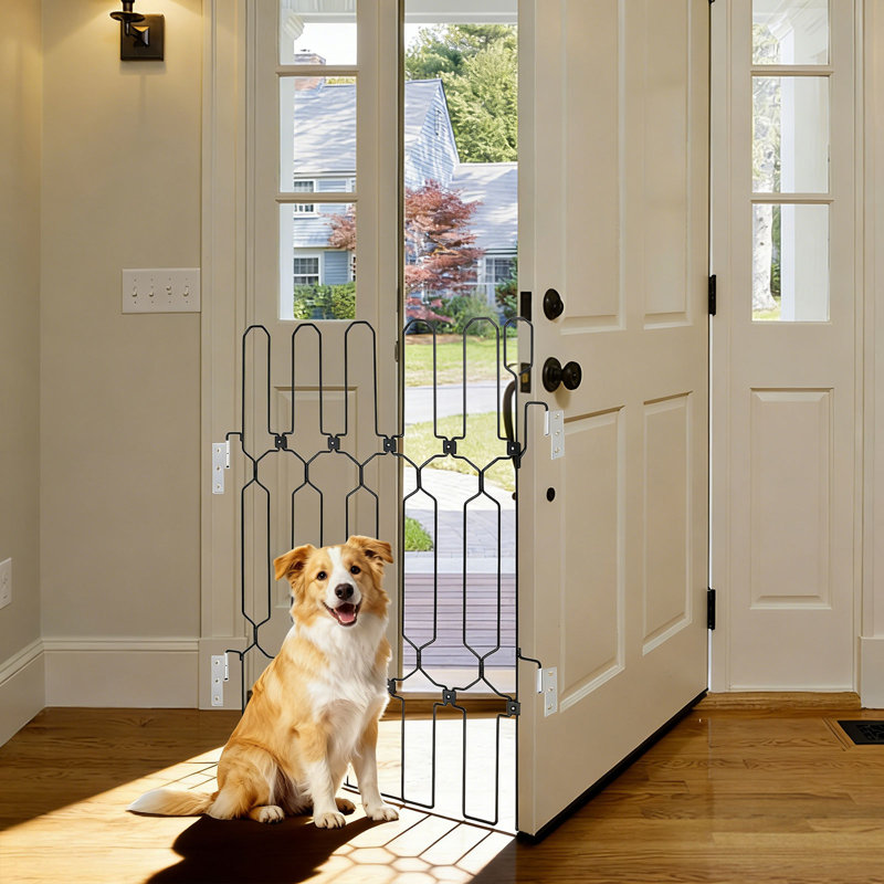 Barrière de sécurité rétractable en métal pour animaux de compagnie pour portes de cuisine et de salon Petits espaces