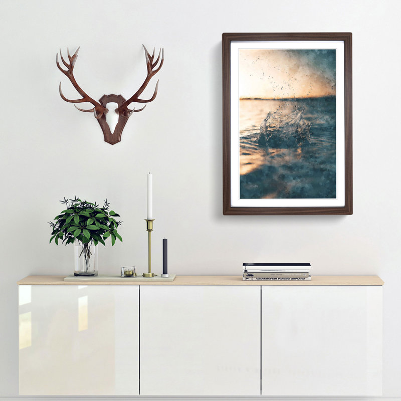 Make a Splash - Picture Frame Painting Print, 33cm H x 24cm W x 2cm D, Walnut Framed