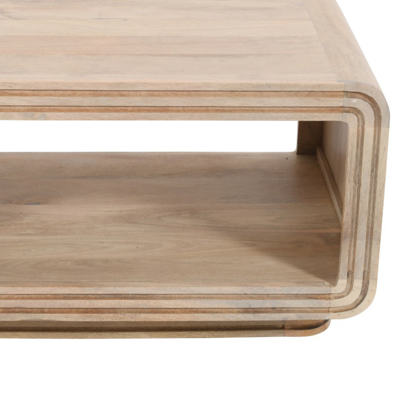 Hudson Solid Wood Coffee Table with Storage