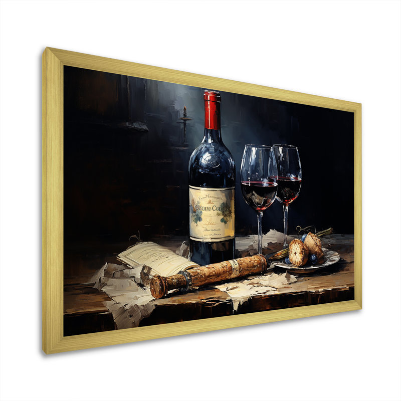 Sommeliers sélection sur toile, H 24 po x l 32 po x P 1 po, Cadre doré simple