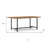 72" Natural and Black Solid Wood and Iron Dining Table