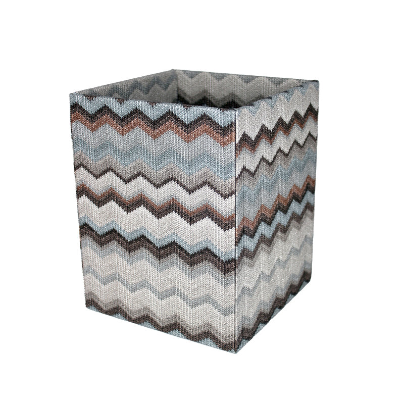 Polyester Open Waste Bin - 13L, Grey/Brown/Blue