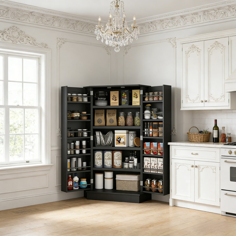 Armoire de cuisine moderne, armoire de cuisine, Noir