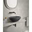 Lavabo vasque de luxe en marbre naturel gris foncé, lavabo rond en pierre matte de 15,8 po, meuble-lavabo une pièce massif sculpté, meuble-lavabo sur comptoir, cuve pour salle de bain et spa (40 cm x 15 cm)