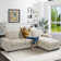 Mahwah 98'' Chenille Square Arm Sofa L-Shape Convertible Sectional Couches Sofas with Storage Chaise