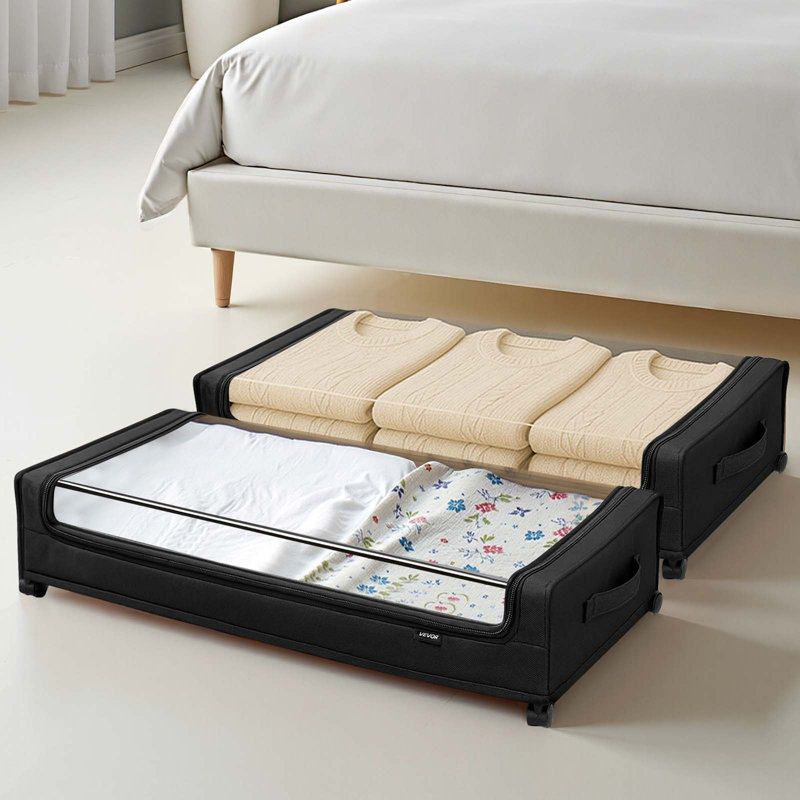 Rangement sous le lit avec roulettes: sacs de rangement à roulettes 30,3 x 18,5 x 6,8 pouces