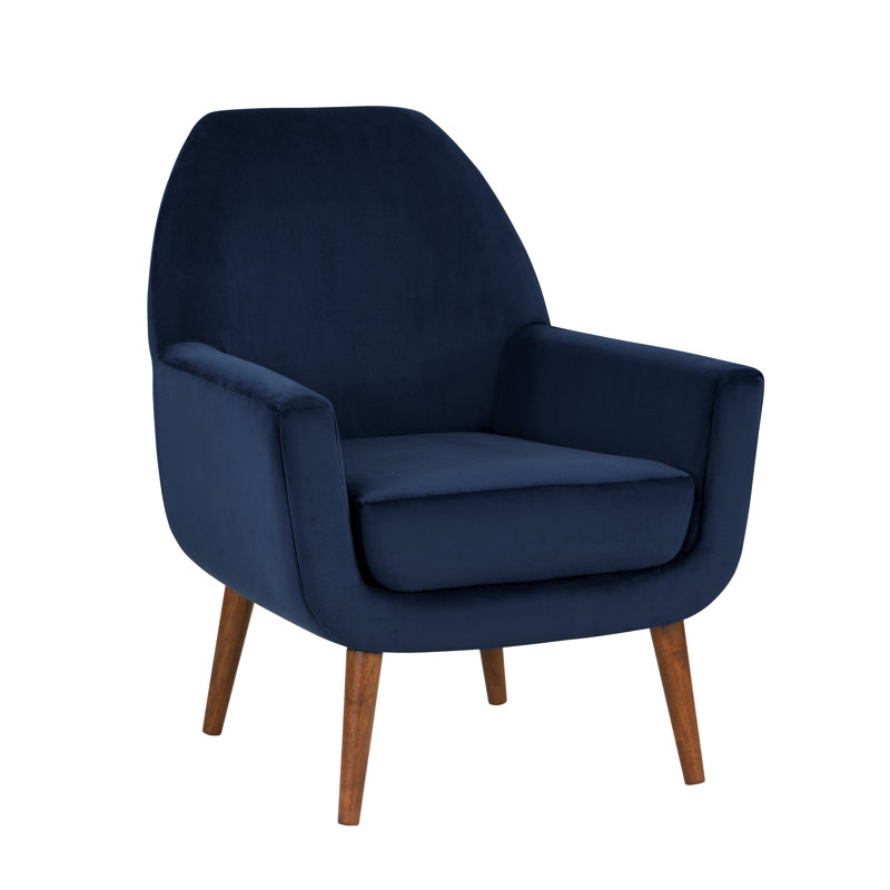 Upholstered Armchair, Beige Velvet, Brown