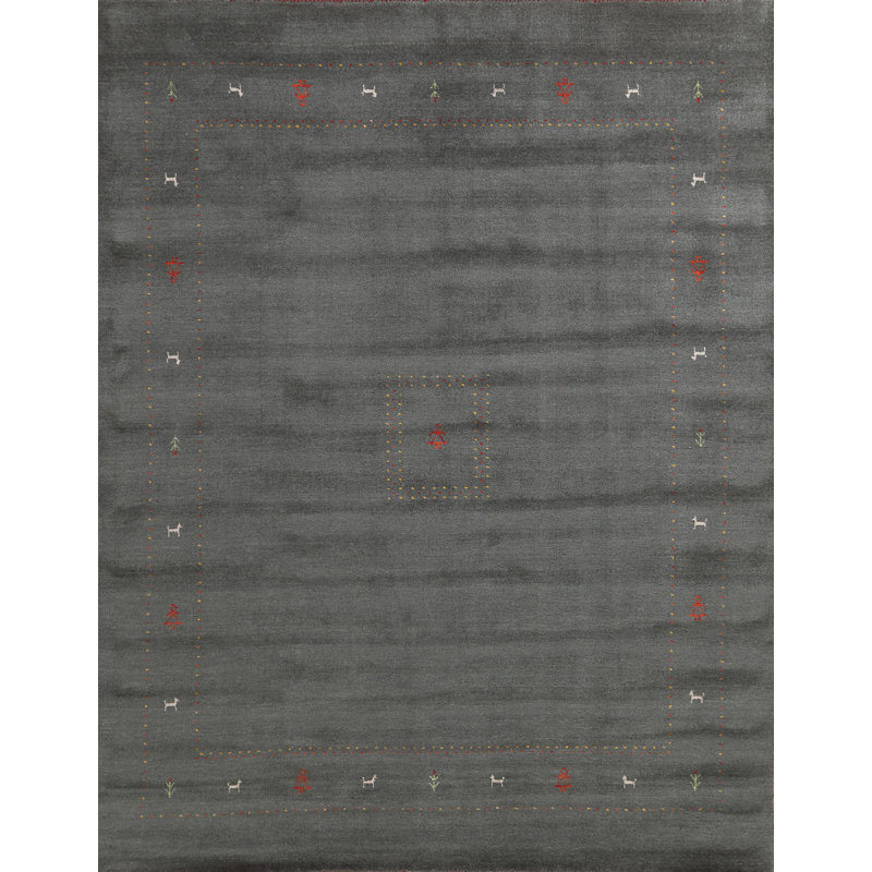 Tapis gris anthracite Gabbeh 8 x 10