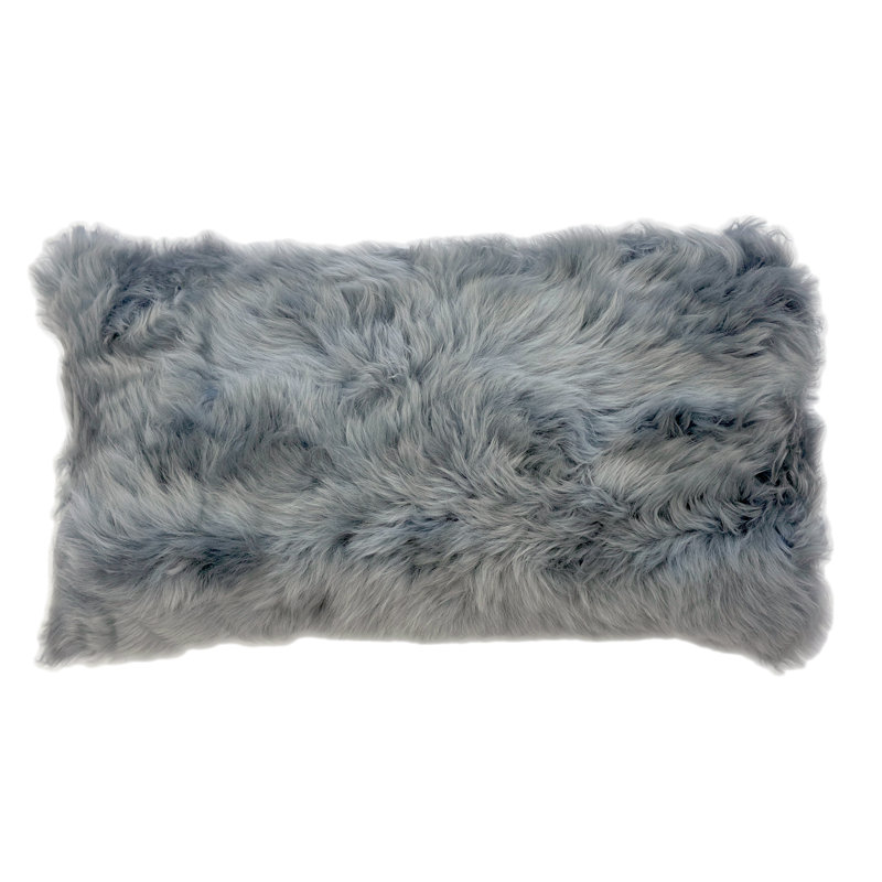 Fibre par Auskin coussin longwool peau de mouton QUARRY lombaire, H 11 po x l 22 po, Carrière, Rectangulaire