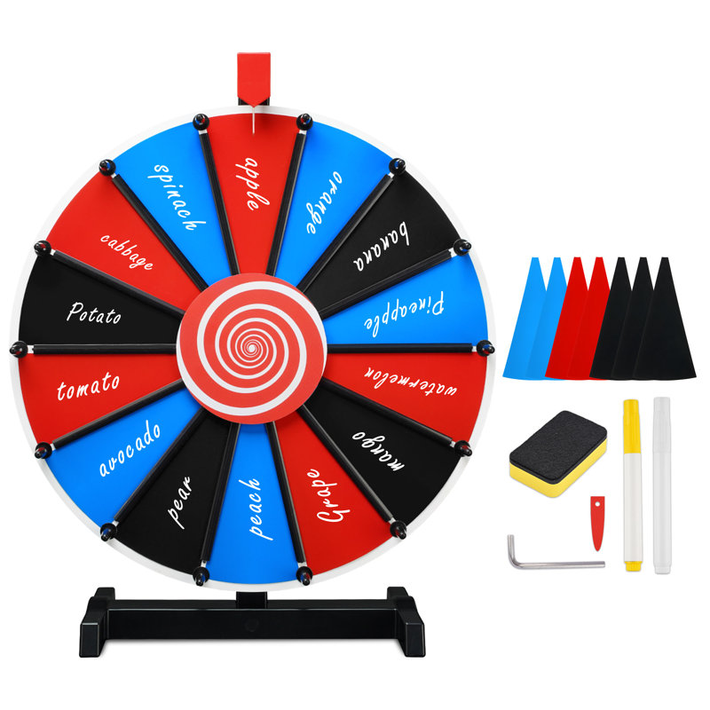 WinSpin  Prize Wheel DIY Insertable Tabletop Spinning Wheel Fortune Design Carnival Spin Game, 27.56" H x 23.6" W x 15.16" D
