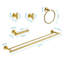 Support mural pour serviettes de salle de bain 5 pièces - Matériau en aluminium doré brossé et pour plusieurs pièces Installation facile 5 assemblage, rouille - différentes directions-121108639
