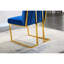 Chaise de salle à manger en velours bleu (2) - Moderne avec base à finition dorée, aucun assemblage requis-1638941908-1638941911