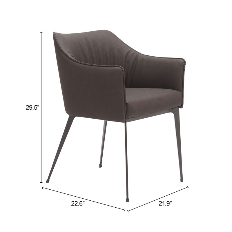 Ensemble de 2 chaises de salle à manger rembourrées en similicuir moderne