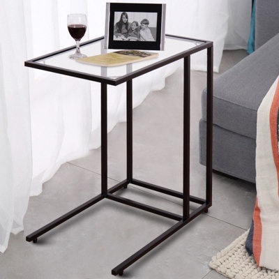 Tahani Glass Top End Table