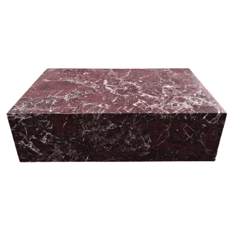 Table basse en marbre véritable - marbre Rosso Levanto