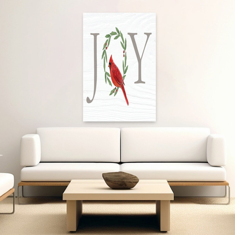 Joy, cardinal, art contemporain, H 40 po x l 60 po