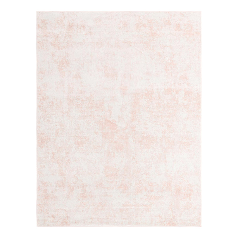 Tapis rose clair / blanc Juliette, Rectangle 7 pi 10 po x 10 pi