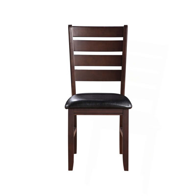 Chaise d'appoint en cuir synthétique et finition cerisier Urbana, ensemble de 2