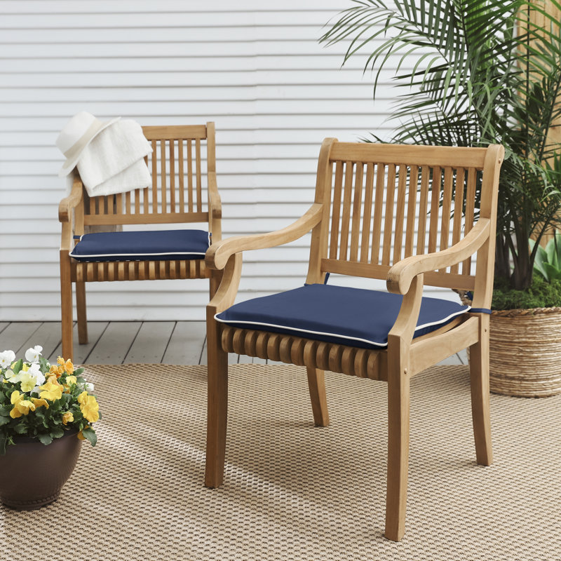 Heathwood Outdoor Sunbrella Chair Pad, 2" H x 17" W x 17" D, Sunbrella - Canvas Navy