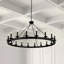 Lustre en roue de chariot de style bougie à 18 lumières Armistead-1080966605