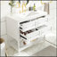 Meuble-lavabo autoportant de 36 pouces avec lavabo sous-comptoir en céramique, 4 tiroirs et structure en bois massif noir-757702353