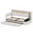Upholstered Daybed Frame with Storage Footstool, Shelves, Trundle, USB Charging Port & LED Lighting-2010228253