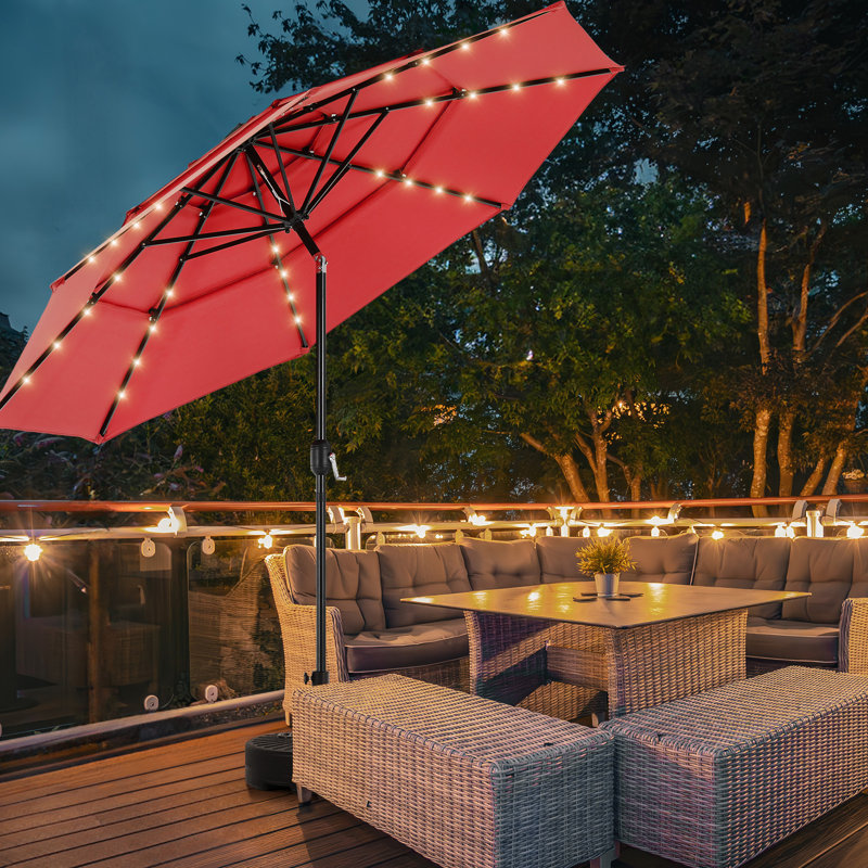 Parasol solaire d'extérieur à 3 niveaux, Rouge