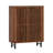 33.46" Modern Walnut Wooden  6-Tier Shoe Cabinet With Louvered Doors-2065222314