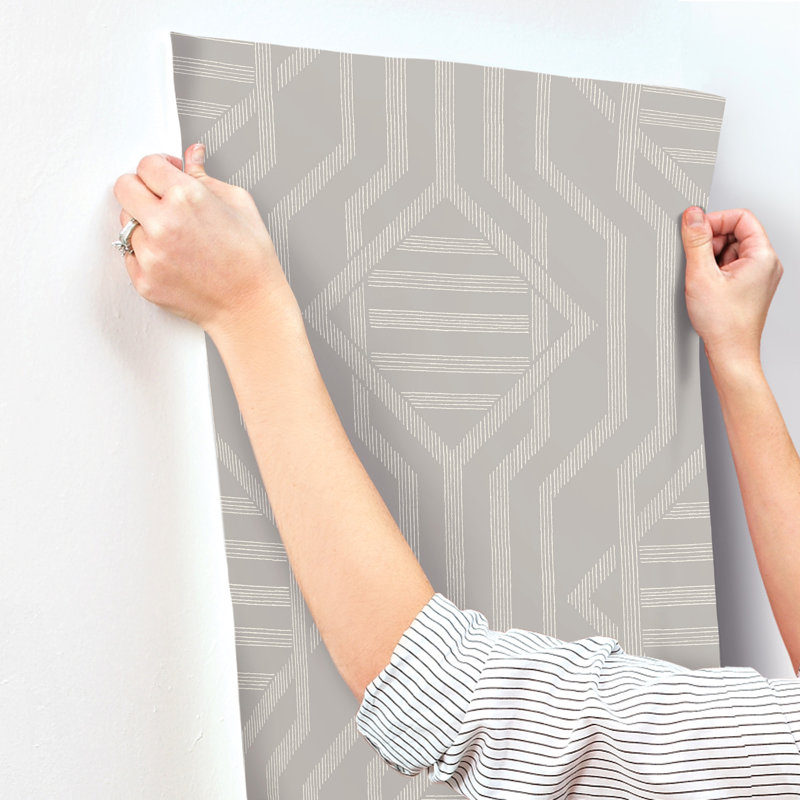Essex Dark Blue Geometric Wallpaper, Gray