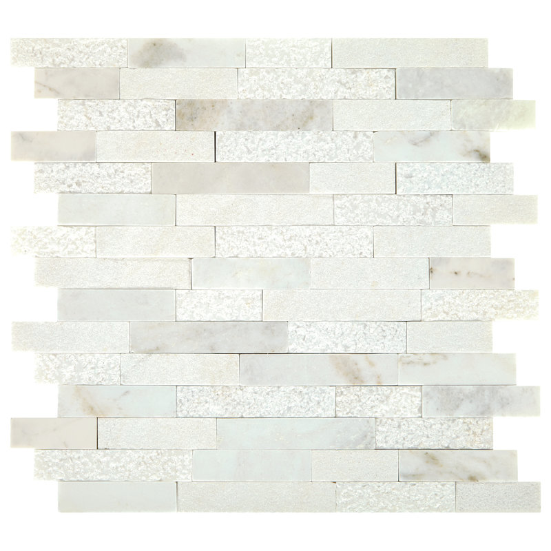 Minute Mosaix Marble Linear Mosaic Wall Tile, Daphne White