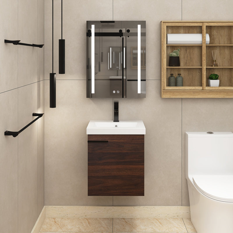 Meuble-lavabo simple 18 po avec plateau en céramique