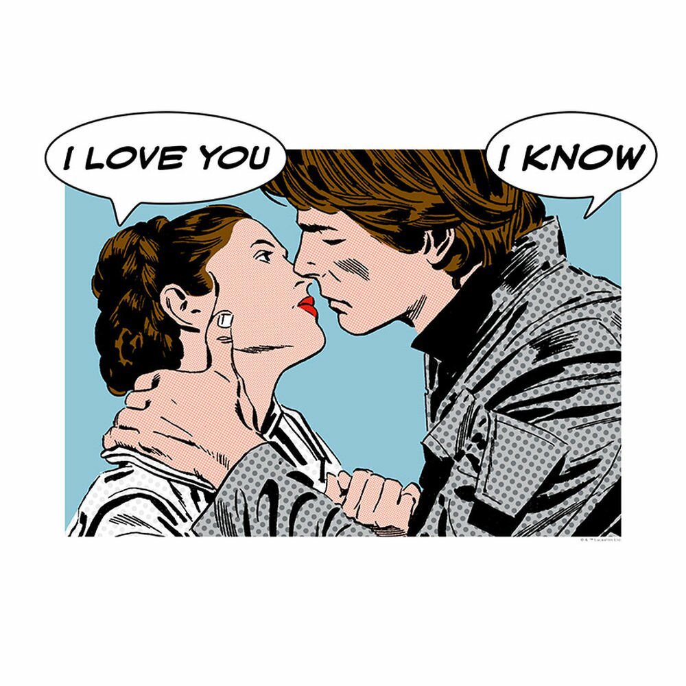 Poster Star Wars-Comicbuch Zitat Leia Han