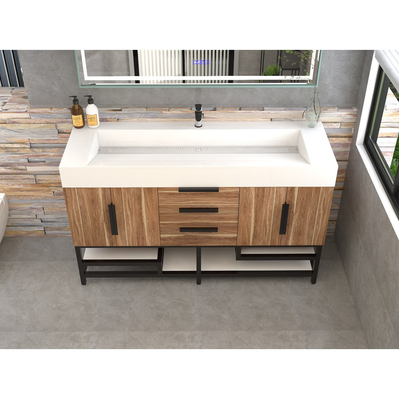 Meuble-lavabo sur pied simple 60 po Jessica, Blanc