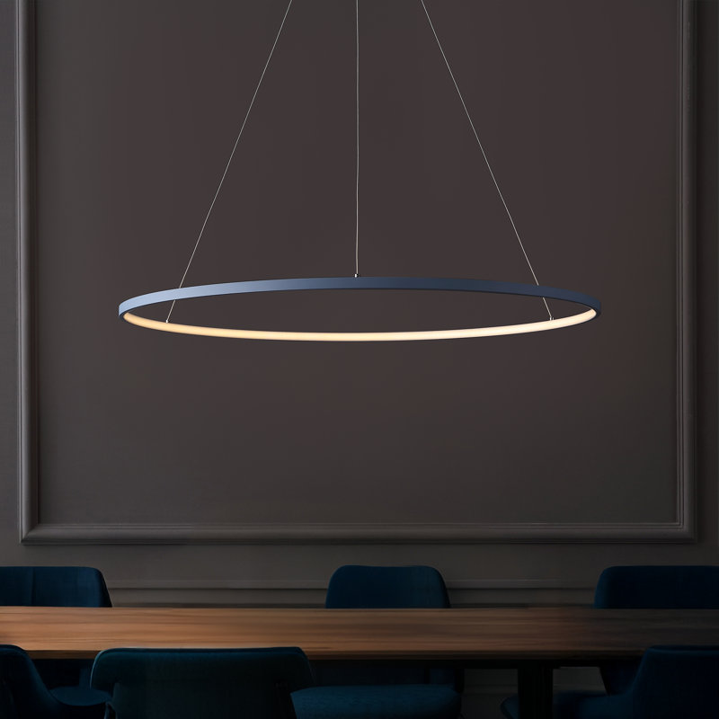 Odin 1-Light LED Unique / Statement Chandelier, 0.75" H x 34.88" W x 34.88" D, Blue