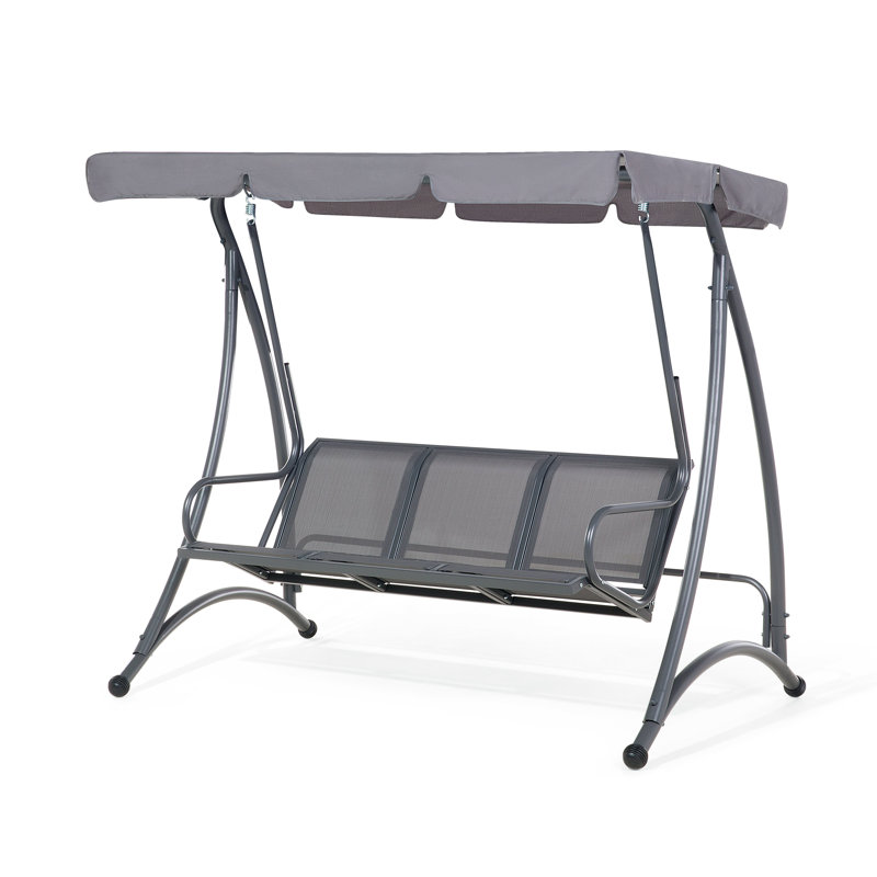 Andrii 3 Person Porch Swing with Canopy, Grey