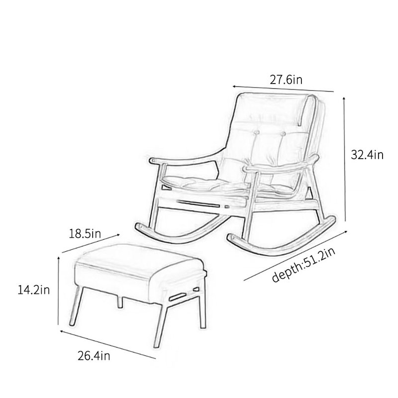 Chaise berçante Nordic, Vert