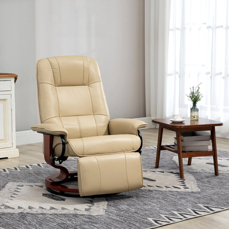 Fauteuil inclinable pivotant Comfort, bois, Blanc, crème