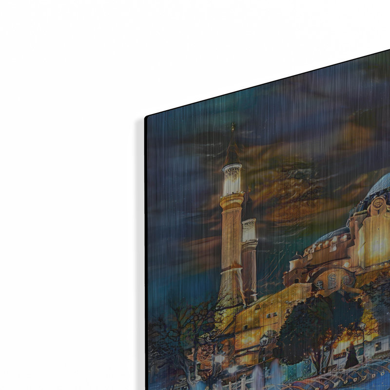 «Istanbul Turquie Hagia Sophia Fountain» par Pierre Gavidia, art mural en métal, H 16 po x l 24 po