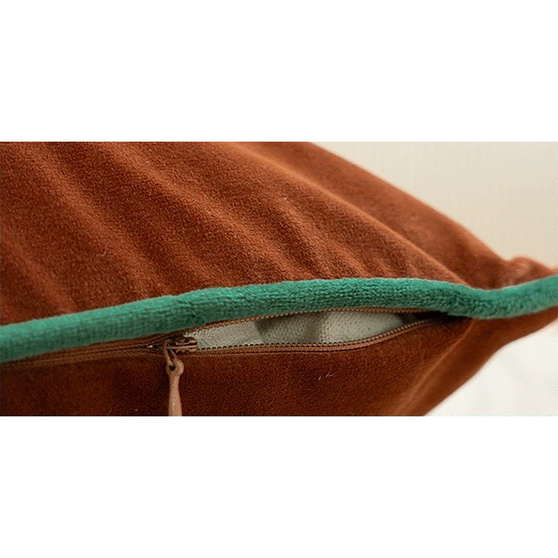Brown Embroidered Sequin Nutcracker Velvet Throw Pillow Cover 18" W X 18" L