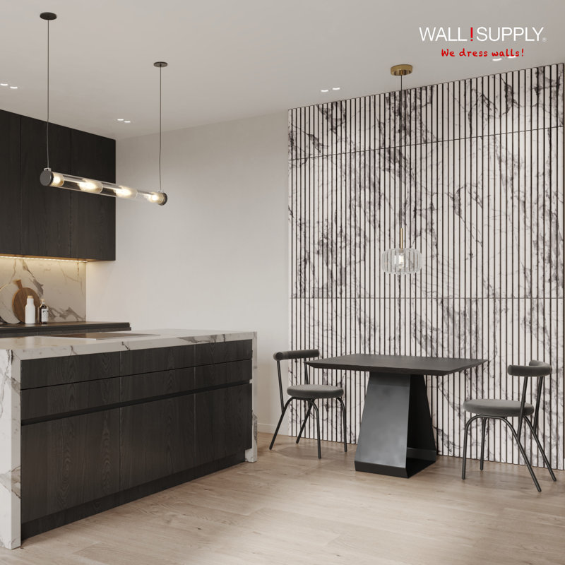 UltraLight 3D White Marble Foam Wall Panels Set