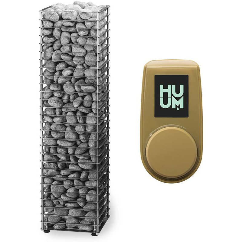 HUUM Cliff 6kW Sauna Heater with UKU Local Control, (Sauna Stones Included), Sand