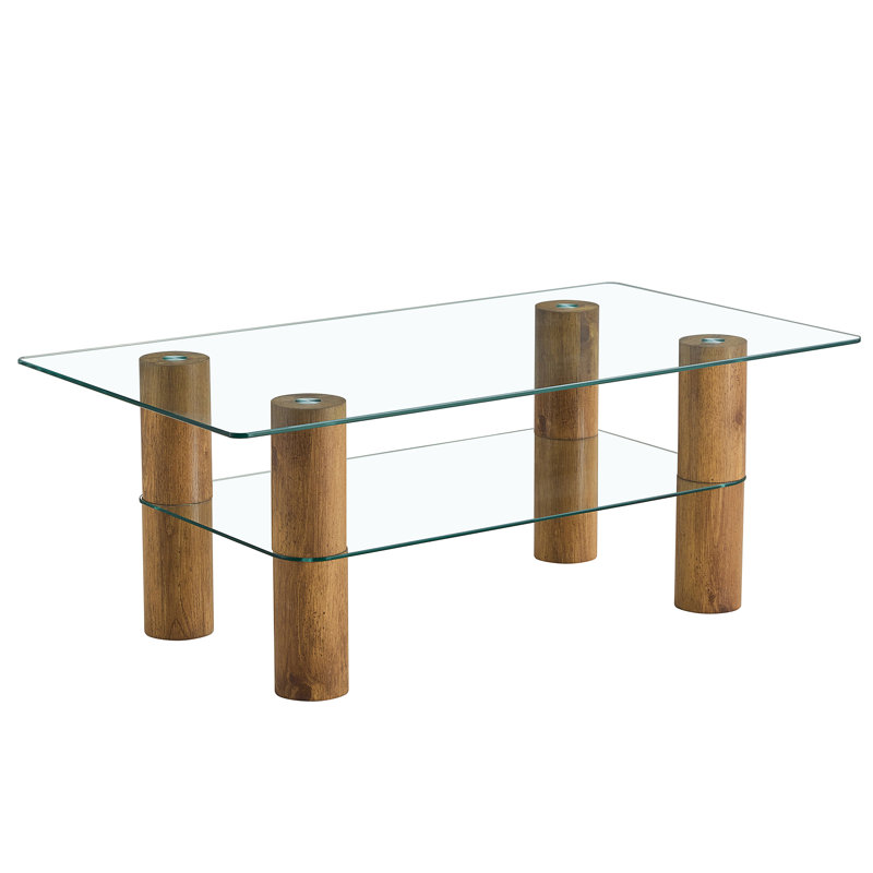 Makaiah Glass Single Coffee Table, Brown