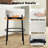 Swivel Upholstered Counter Stool with Metal Frame-1448447079