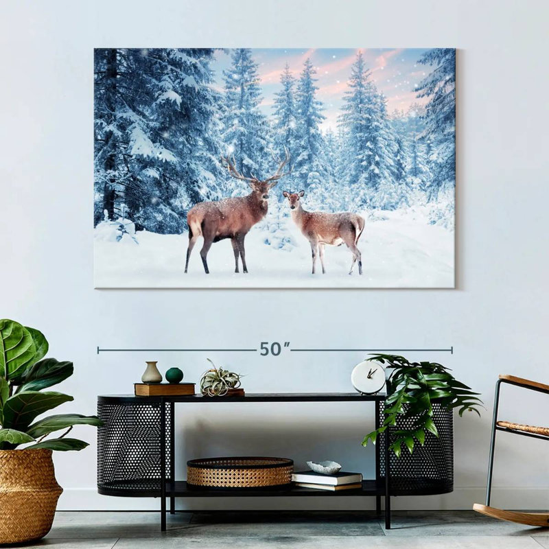 Winter Wonderland Deer, 34" H x 51" W