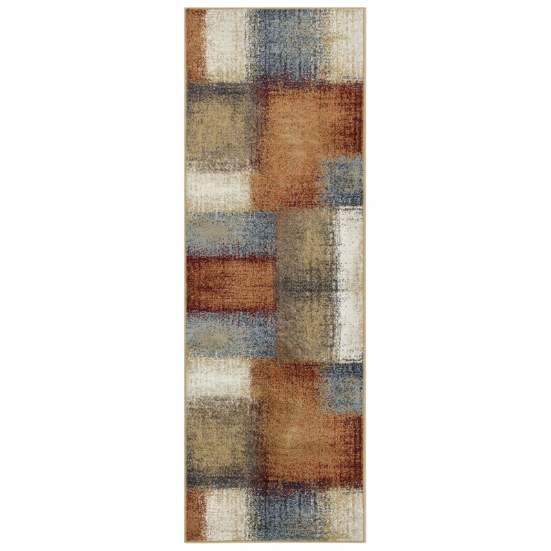 Tapis orange / ivoire Beoll, Tapis de couloir 2 pi 7 po x 8 pi